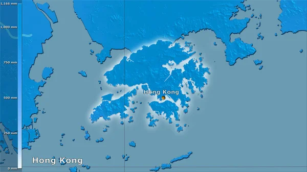 Precipitação Quarto Mais Úmido Dentro Área Hong Kong Projeção Estereográfica — Fotografia de Stock