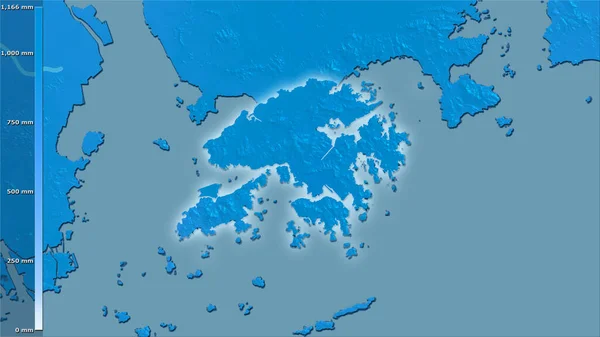 Neerslag Van Het Natste Kwart Het Hong Kong Gebied Stereografische — Stockfoto