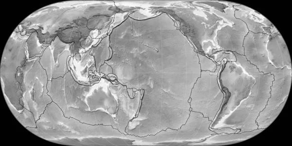 Карта Світу Проекції Гуфнагеля Була Зосереджена 170 Довготі Західної Довготи — стокове фото