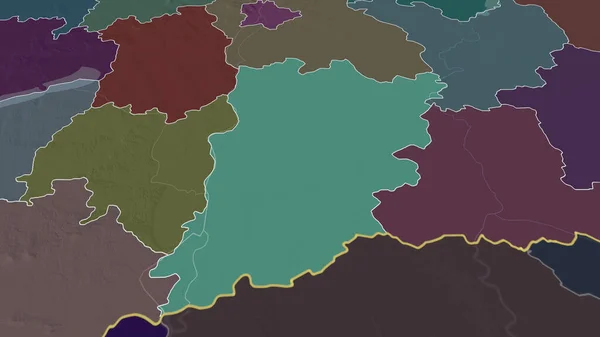 Bacs Kiskun Уезд Венгрии Увеличен Выделен Цветная Карта Административного Деления — стоковое фото