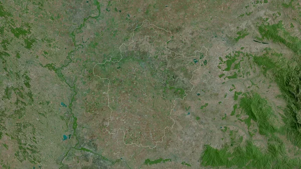 Bekes Magyarország Megye Műholdas Képek Alakzat Körvonalazódik Ország Területén Renderelés — Stock Fotó