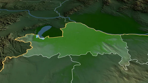 ガイル ムーン ソプロン ハンガリーの郡が拡大し 強調した 主な物理的な風景機能 3Dレンダリング — ストック写真