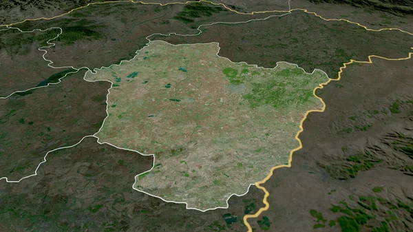 ハドゥービハール ハンガリーの郡が拡大し 強調した 衛星画像 3Dレンダリング — ストック写真