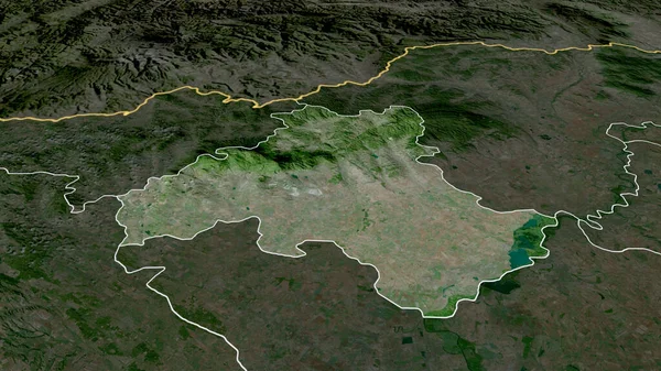 Heves Comté Hongrie Zoomé Mis Évidence Imagerie Satellite Rendu — Photo