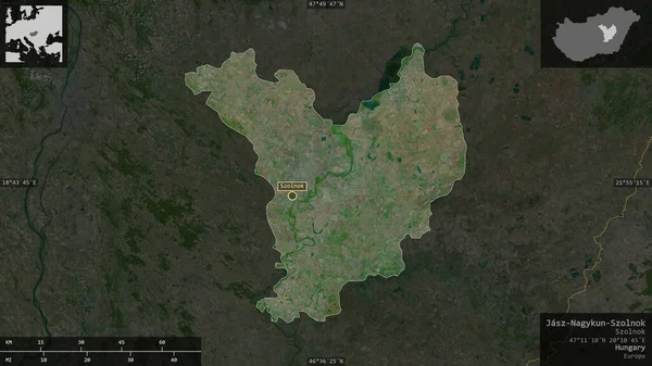 Jasz Nagykun Szolnok Επαρχία Της Ουγγαρίας Δορυφορικές Εικόνες Σχήμα Που — Φωτογραφία Αρχείου