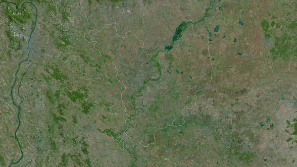 ハンガリーの郡 Jasz Nagykun Szolnok 衛星画像 形状は その国の領域に対して概説 3Dレンダリング — ストック写真