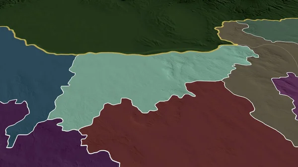 Komarom Esztergom Contea Ungheria Ingrandita Evidenziata Mappa Colorata Urtata Della — Foto Stock