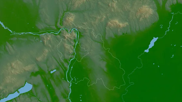 Pest County Hungary 湖泊和河流的彩色阴影数据 形状与它的国家相对应 3D渲染 — 图库照片