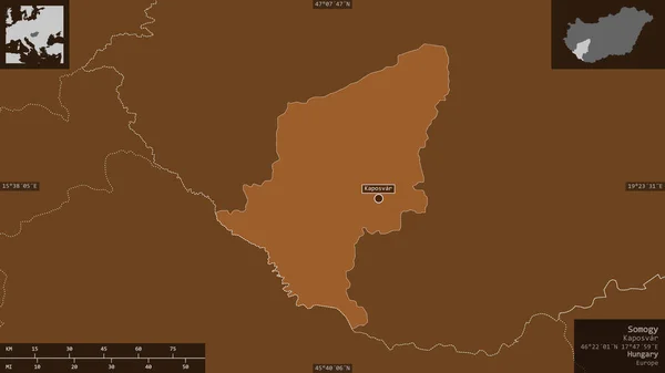 Somogy County Hungary Прилаштовані Водойми Озерами Річками Форма Представлена Проти — стокове фото