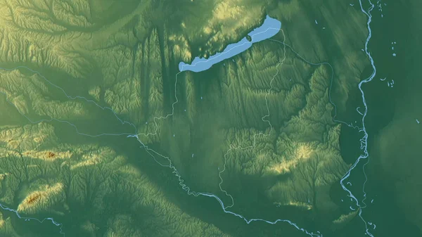 索摩学 匈牙利郡 五彩斑斓的湖泊和河流 形状与它的国家相对应 3D渲染 — 图库照片