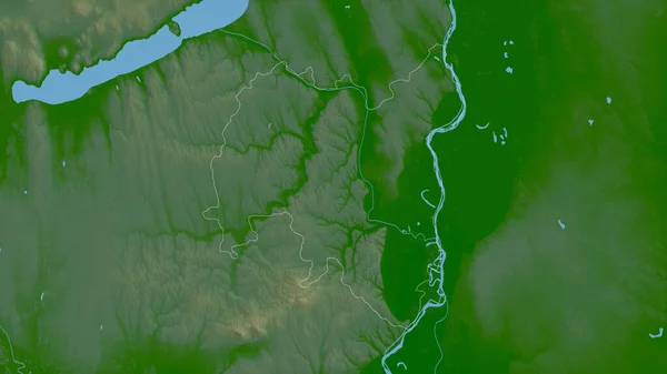 Tolna Provincie Hongarije Gekleurde Schaduwgegevens Met Meren Rivieren Vorm Geschetst — Stockfoto