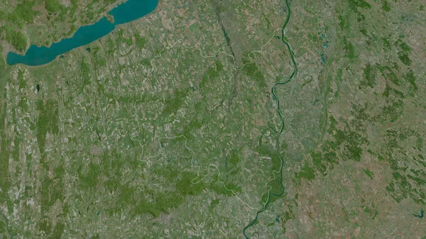 Tolna Grevskapet Ungern Satellitbilder Form Som Skisseras Mot Dess Landområde — Stockfoto