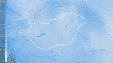 Efsanevi stereografik projeksiyonda Macaristan bölgesinin en soğuk çeyreğinin yağışı - ışık saçan ana hatlı raster tabakalarının ham bileşimi