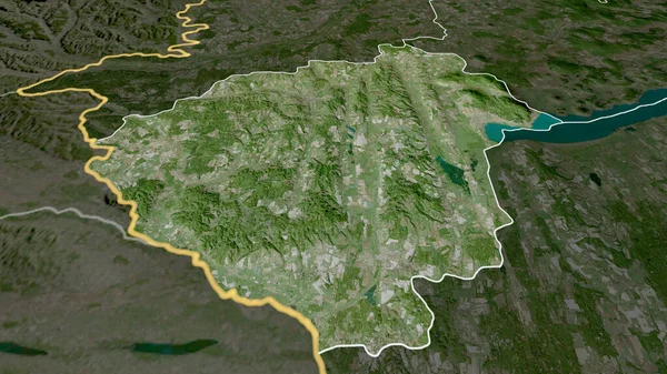 Zala County Hungary Zoomed Highlighted Satellite Imagery Rendering — Stock Photo, Image