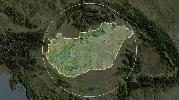 Ungern Zoomade Och Cirklade Satellitbilder Rendering — Stockfoto