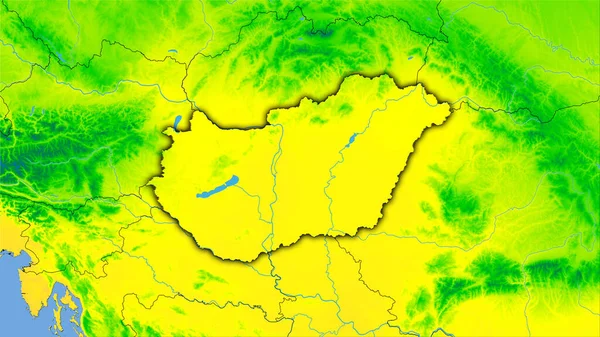 Hungría Mapa Anual Temperatura Proyección Estereográfica Composición Cruda Capas Trama — Foto de Stock