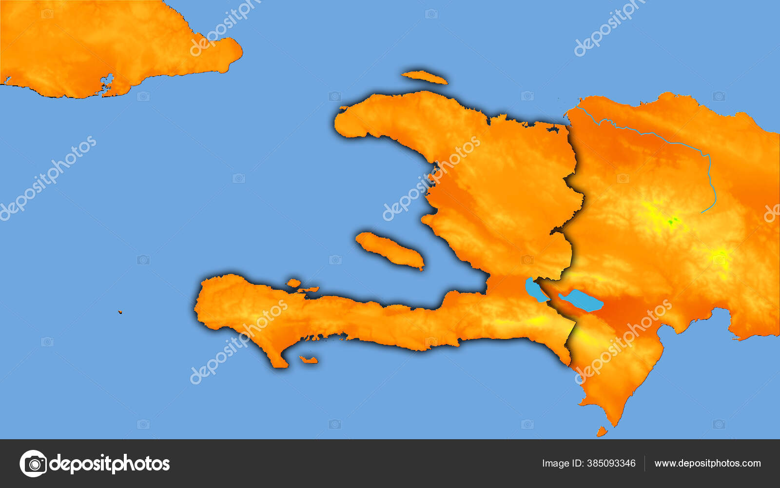 Haiti Area Annual Temperature Map Stereographic Projection Raw