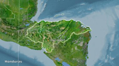 Uydu C haritasında stereografik projeksiyondaki Honduras alanı - ana bileşim