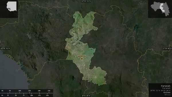 Faranah Region Guinea Satellite Imagery Shape Presented Its Country Area — Stock Photo, Image