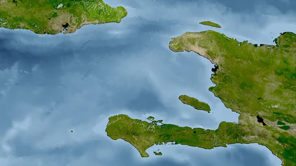 Haiti Nahaufnahme Des Landes Keine Umrisse Satellitenbilder — Stockfoto