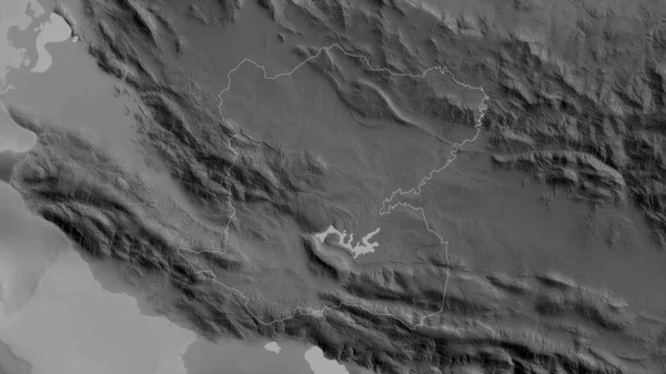 Centro Departamento Haití Mapa Escala Grises Con Lagos Ríos Forma — Foto de Stock