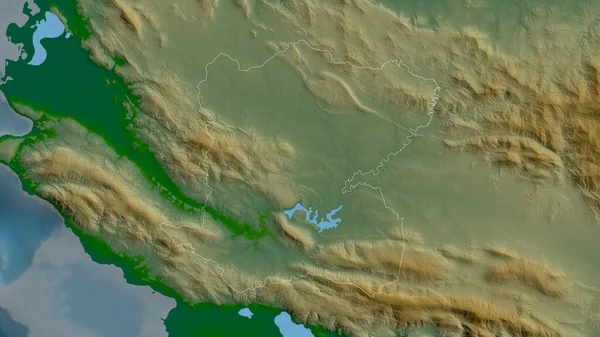 ハイチ中央部 湖や川と色シェーダーデータ 形状は その国の領域に対して概説 3Dレンダリング — ストック写真