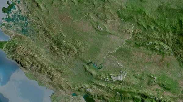 Centrum Departementet Haiti Satellitbilder Form Som Skisseras Mot Dess Landområde — Stockfoto