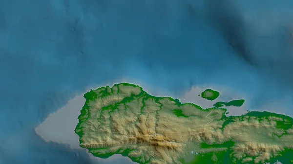 Grand Anse Dipartimento Haiti Dati Ombreggiatura Colorati Con Laghi Fiumi — Foto Stock