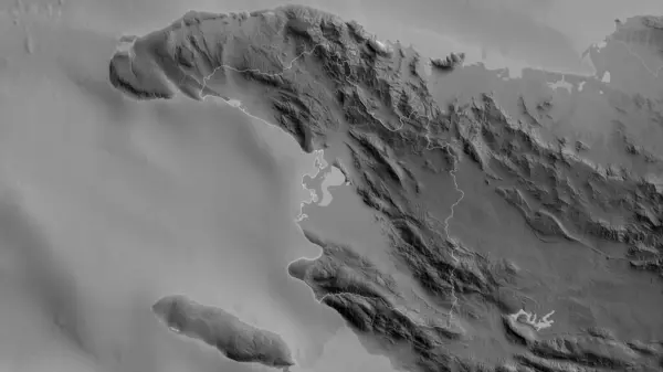 Artibonite Department Haiti Grayscaled Map Lakes Rivers Shape Outlined Its — Stock Photo, Image