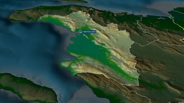 Artibonite Haiti Departmanı Büyümüş Sermaye Ile Işaretlenmiş Ana Fiziksel Manzara — Stok fotoğraf