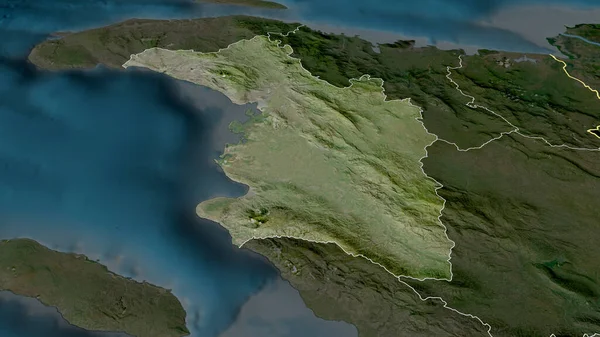 Artibonite Abteilung Von Haiti Vergrößert Und Hervorgehoben Satellitenbilder Rendering — Stockfoto