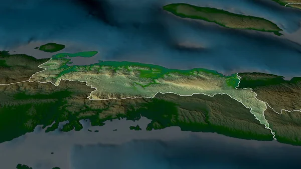 Ниппы Департамент Гаити Увеличенный Выделенный Основные Физические Особенности Ландшафта Рендеринг — стоковое фото