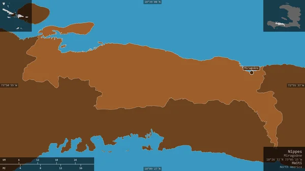 Nippes Departament Haiti Wzorowane Bryły Jeziorami Rzekami Kształt Przedstawiony Swoim — Zdjęcie stockowe