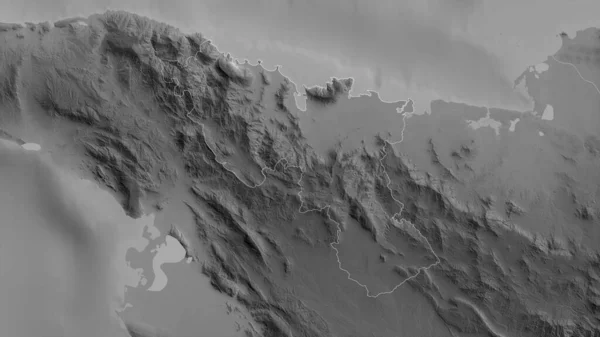 Nord Department Haiti Grayscaled Map Lakes Rivers Shape Outlined Its — Stock Photo, Image