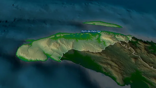 Nord Ouest Haiti Departmanı Büyümüş Sermaye Ile Işaretlenmiş Ana Fiziksel — Stok fotoğraf