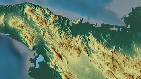 Nord, Haiti Departmanı. Göller ve nehirlerle renkli rahatlama. Ülke alanına göre şekillendirilmiş. 3B görüntüleme
