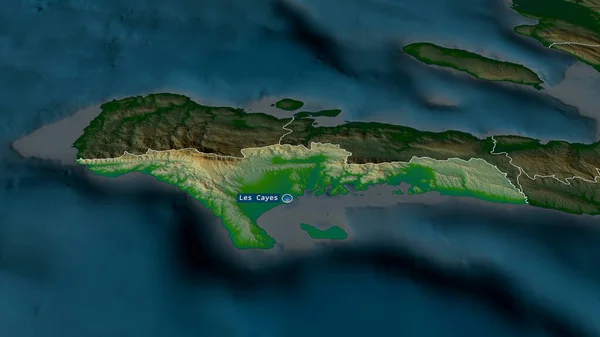 Sud Département Haïti Zoomé Mis Valeur Avec Capital Principales Caractéristiques — Photo