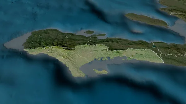 Sud Département Haïti Zoomé Mis Évidence Imagerie Satellite Rendu — Photo
