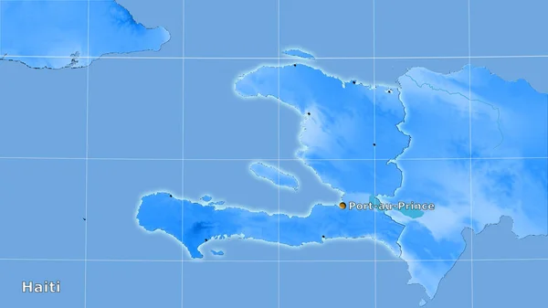 Area Haiti Sulla Mappa Annuale Delle Precipitazioni Nella Proiezione Stereografica — Foto Stock