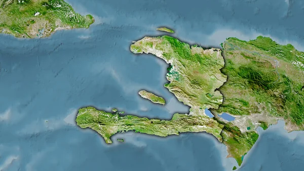 Haiti Gebiet Auf Dem Satelliten Eine Karte Der Stereographischen Projektion — Stockfoto