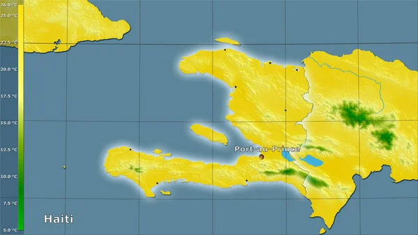 Temperatura Media Del Quartiere Più Freddo Dell Area Haitiana Nella — Foto Stock