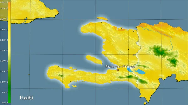 Temperatura Media Del Quartiere Più Caldo Dell Area Haitiana Nella — Foto Stock