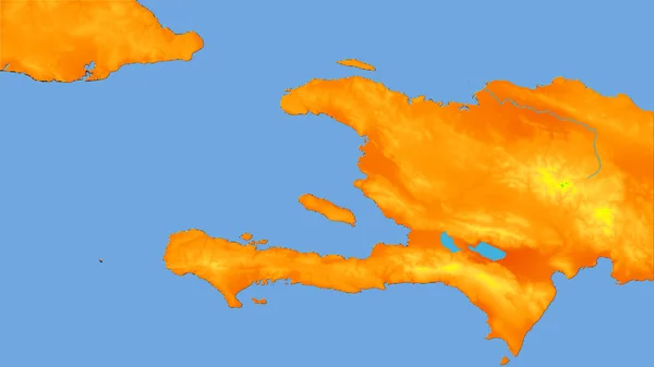 Obszar Haiti Rocznej Mapie Temperatury Projekcji Stereograficznej Surowy Skład Warstw — Zdjęcie stockowe