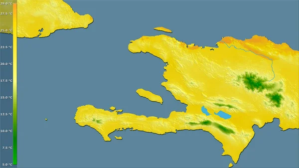 Temperatura Média Quarto Mais Quente Dentro Área Haiti Projeção Estereográfica — Fotografia de Stock