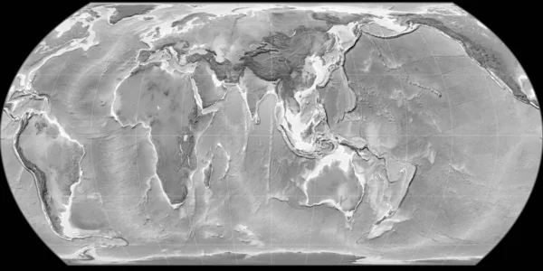 Mappa Del Mondo Nella Proiezione Hatano Centrata Sulla Longitudine Est — Foto Stock