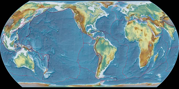 Carte Monde Dans Projection Hatano Centrée Sur Longitude Ouest Carte — Photo