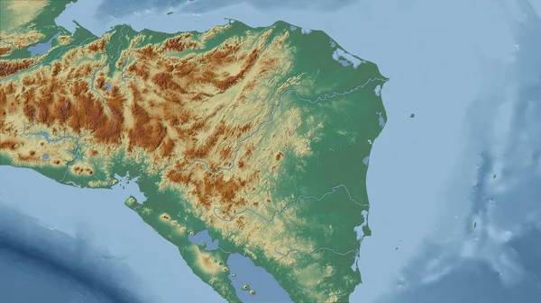 洪都拉斯 从密切的角度看待该国 没有概述 地形起伏图 — 图库照片