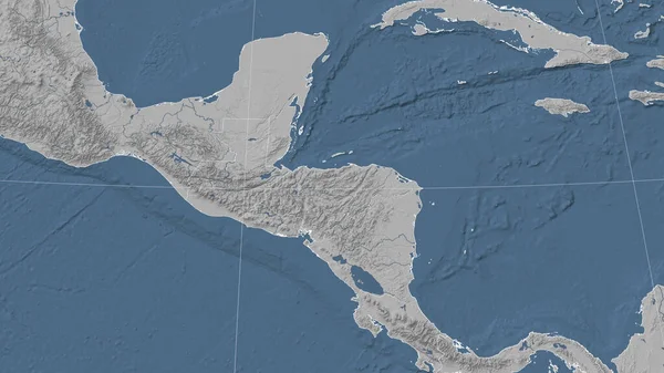 Honduras Seu Bairro Perspectiva Oblíqua Distante Sem Contorno Mapa Elevação — Fotografia de Stock