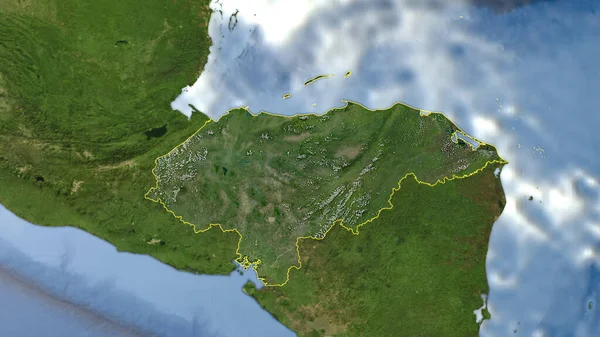 Honduras Zarysowane Obraz Satelitarny Wysokiej Rozdzielczości — Zdjęcie stockowe