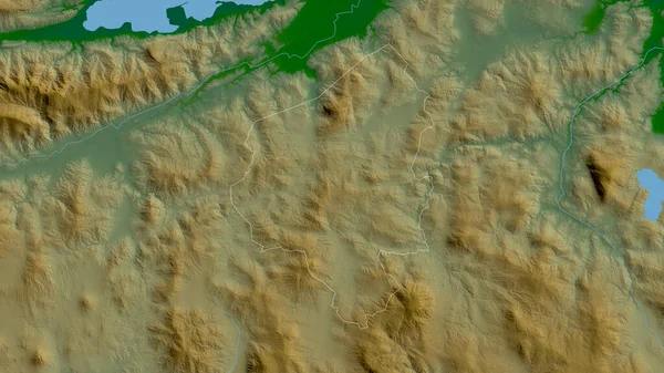 コパンホンジュラスの部署だ 湖や川と色シェーダーデータ 形状は その国の領域に対して概説 3Dレンダリング — ストック写真